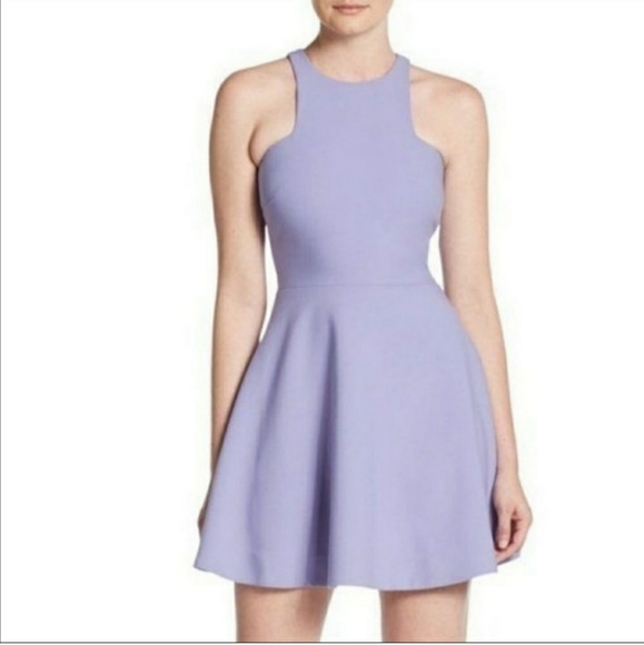 Elizabeth and James Lavender Clarissa Stretch Crepe Fit & Flare Mini Dress Sz 2 - Picture 1 of 14